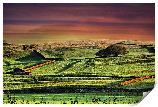 Fiery Sunset In The Dales Print by Sandi-Cockayne ADPS