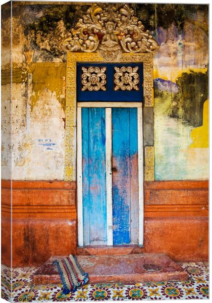 Cambodian Door Canvas Print by Dave Bowman