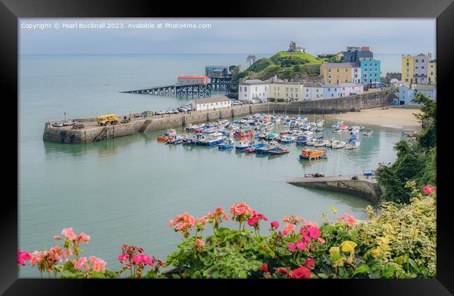 Tenby Old Town and Harbour Pembrokeshire Framed Print by Pearl Bucknall