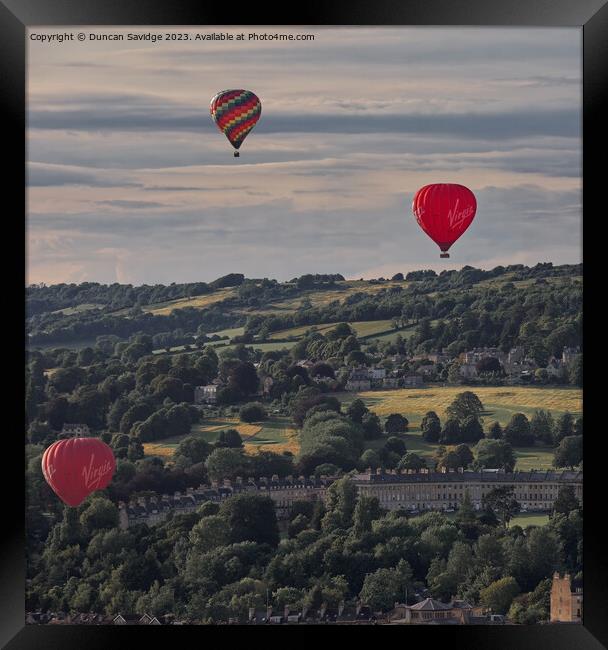 Hot air balloons over Bath Framed Print by Duncan Savidge