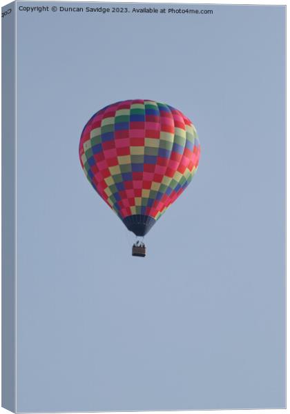 Close up of a colurful hot air balloon Canvas Print by Duncan Savidge