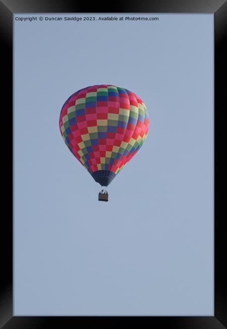 Close up of a colurful hot air balloon Framed Print by Duncan Savidge