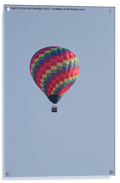 Close up of a colurful hot air balloon Acrylic by Duncan Savidge