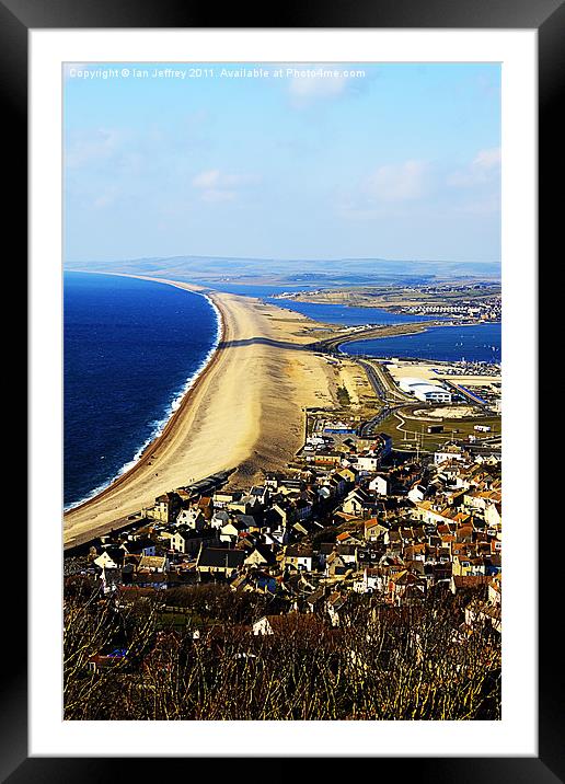 Chesil Beach Framed Mounted Print by Ian Jeffrey