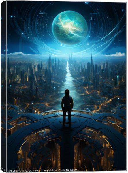Alien City Poster Art Canvas Print by Craig Doogan Digital Art