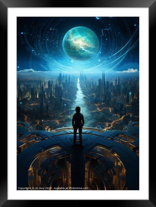 Alien City Poster Art Framed Mounted Print by Craig Doogan Digital Art