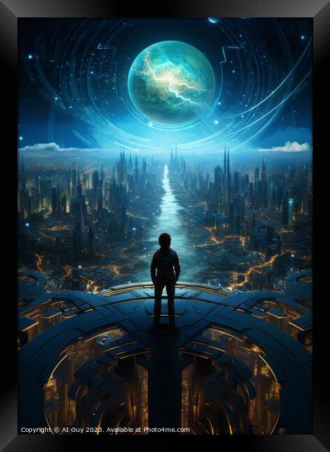 Alien City Poster Art Framed Print by Craig Doogan Digital Art