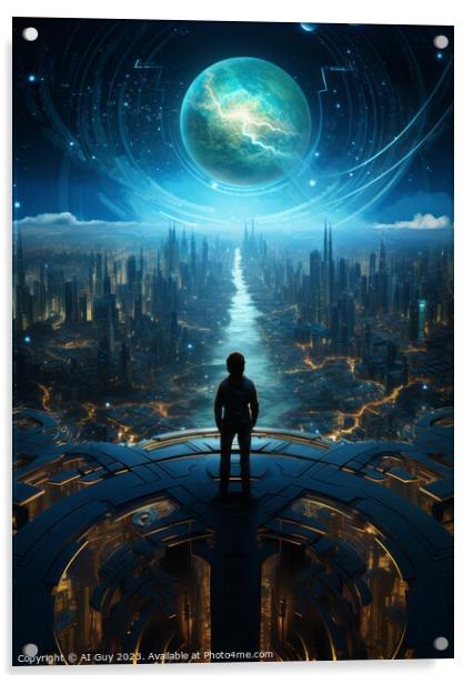 Alien City Poster Art Acrylic by Craig Doogan Digital Art