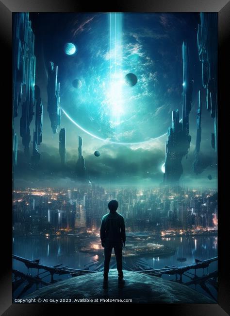 Alien Futuristic City Framed Print by Craig Doogan Digital Art