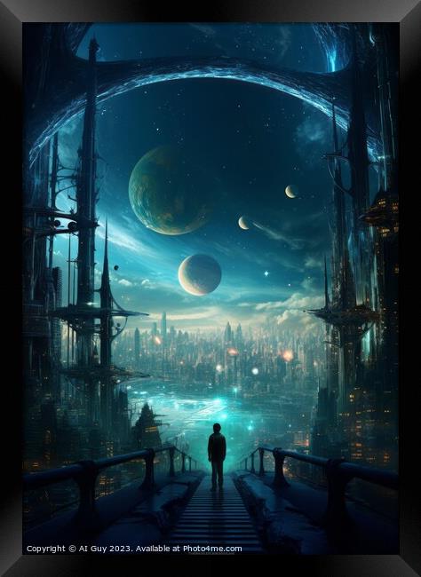 Sci-Fi Fantasy City Framed Print by Craig Doogan Digital Art