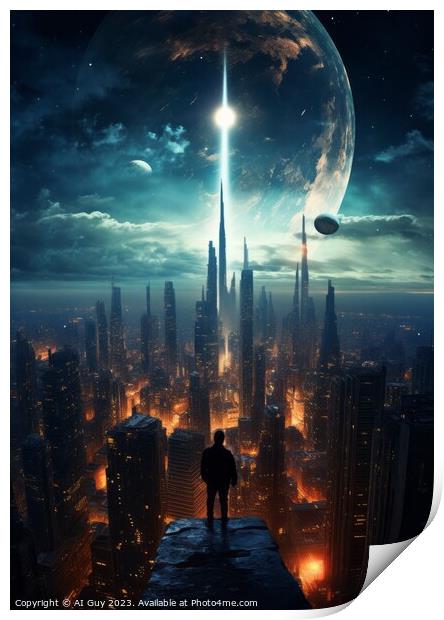Space City Explorer Print by Craig Doogan Digital Art