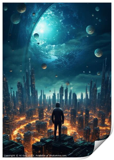 Alien City Explorer Print by Craig Doogan Digital Art