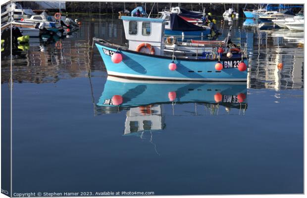 Tranquil Dawn at Paignton Harbour Canvas Print by Stephen Hamer