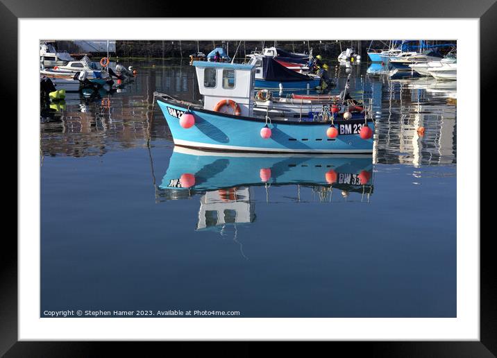 Tranquil Dawn at Paignton Harbour Framed Mounted Print by Stephen Hamer