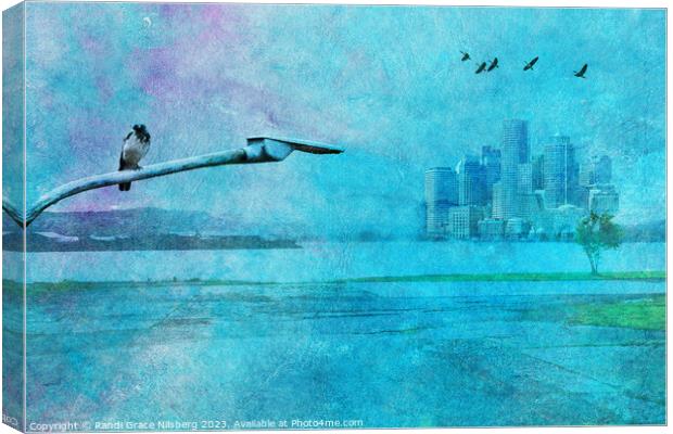 Urban Crow Canvas Print by Randi Grace Nilsberg
