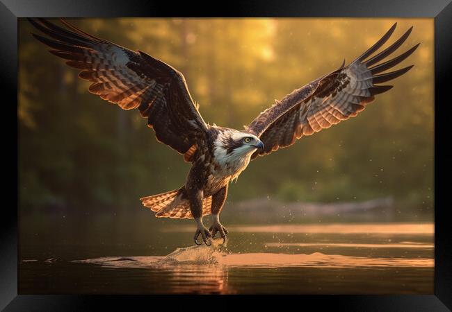 Osprey Fishing Framed Print by Picture Wizard