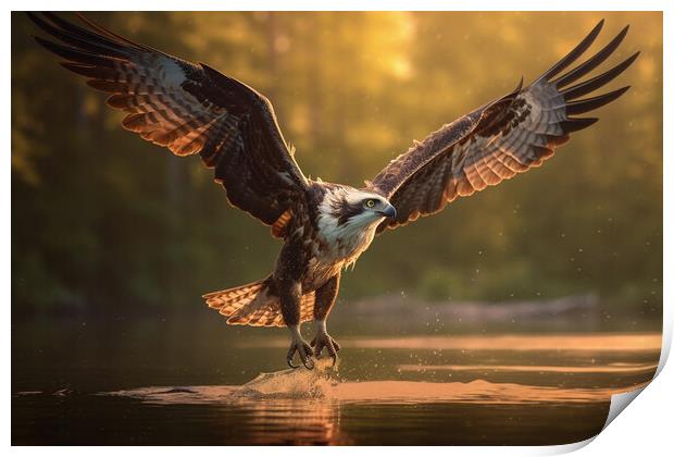 Osprey Fishing Print by Picture Wizard