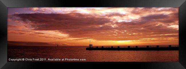 Sunrise at Weymouth Pier Framed Print by Chris Frost
