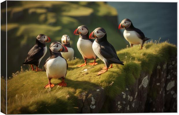Puffins Canvas Print by Picture Wizard