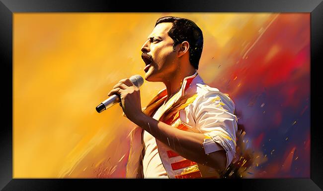 Freddy Mercury Framed Print by Picture Wizard