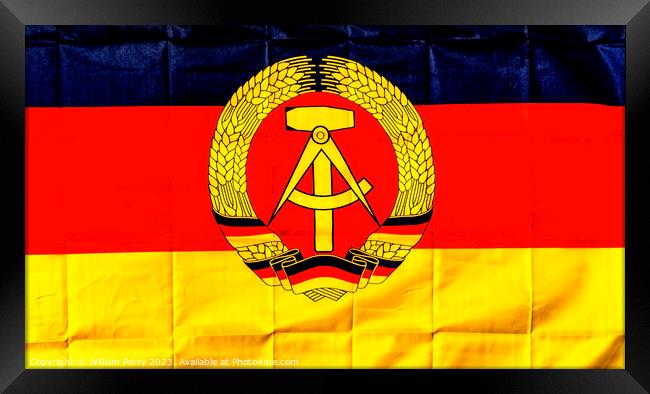 Old East German Flag National Symbol Berlin Germany Framed Print by William Perry