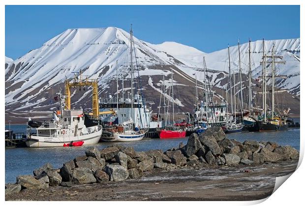 Longyearbyen Harbour, Arctic Svalbard Print by Martyn Arnold