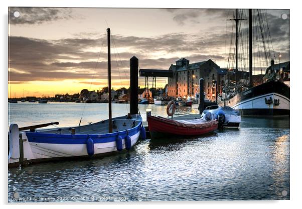Wells Harbour Quay Dawn   Acrylic by Jim Key