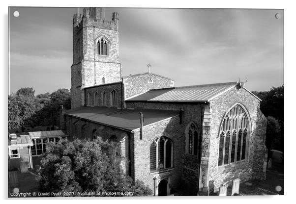 St Andrews Church Hornchurch Monochrome Acrylic by David Pyatt