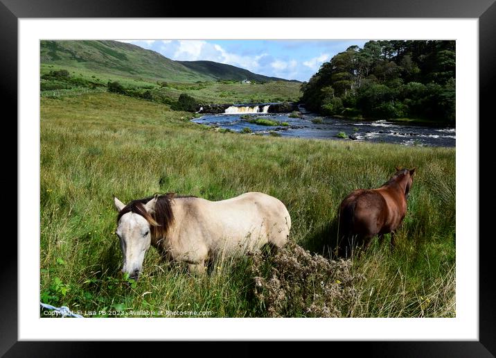 River Horses Framed Mounted Print by Lisa PB