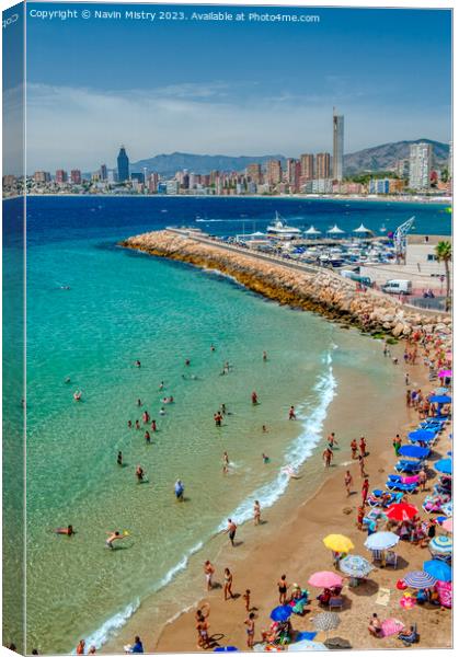 Benidorm Spain  Canvas Print by Navin Mistry