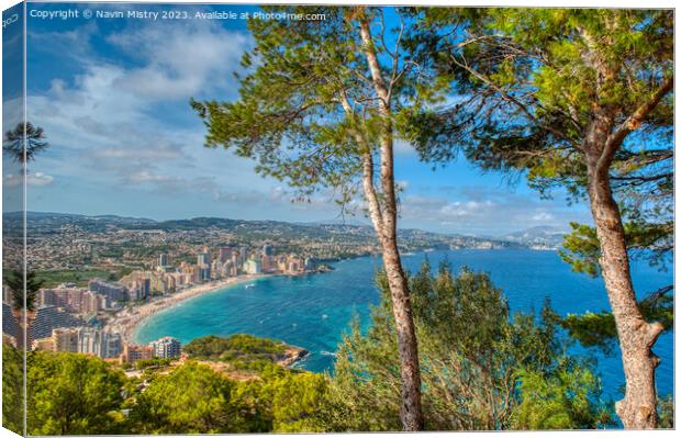A view of Calpe from the Peñón de Ifach Canvas Print by Navin Mistry