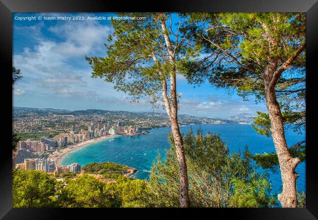 A view of Calpe from the Peñón de Ifach Framed Print by Navin Mistry