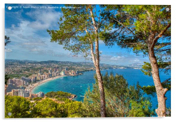 A view of Calpe from the Peñón de Ifach Acrylic by Navin Mistry