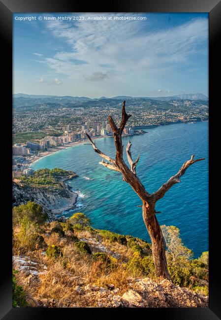 A view of Calpe from the Peñón de Ifach  Framed Print by Navin Mistry