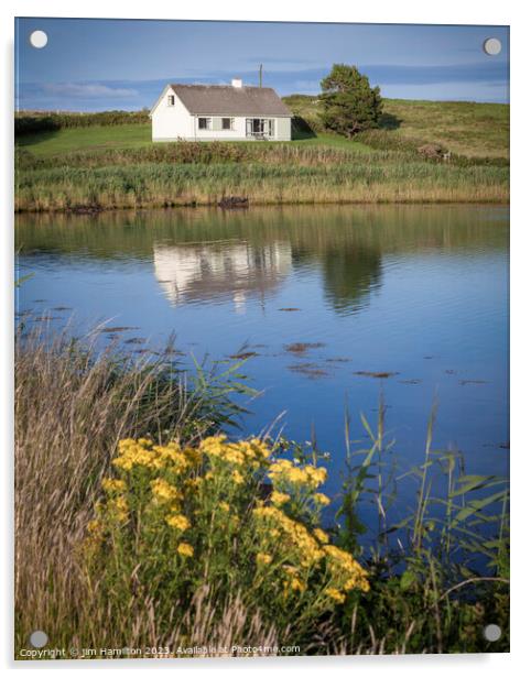 Irish cottage on Sheephaven bay Ireland Acrylic by jim Hamilton