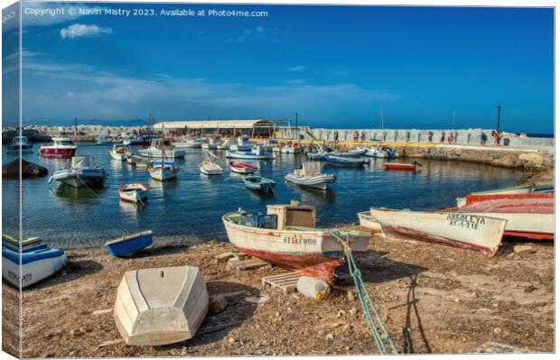 The harbour of the Island of Tabarca, Alicante Pro Canvas Print by Navin Mistry
