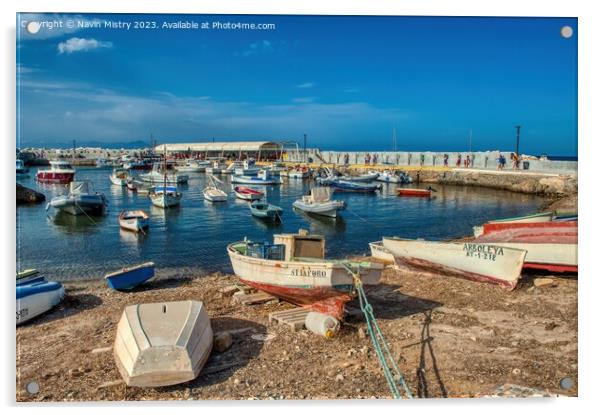 The harbour of the Island of Tabarca, Alicante Pro Acrylic by Navin Mistry
