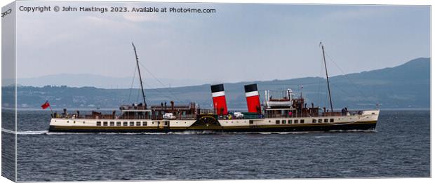The Paddle Steamer Waverley Canvas Print by John Hastings