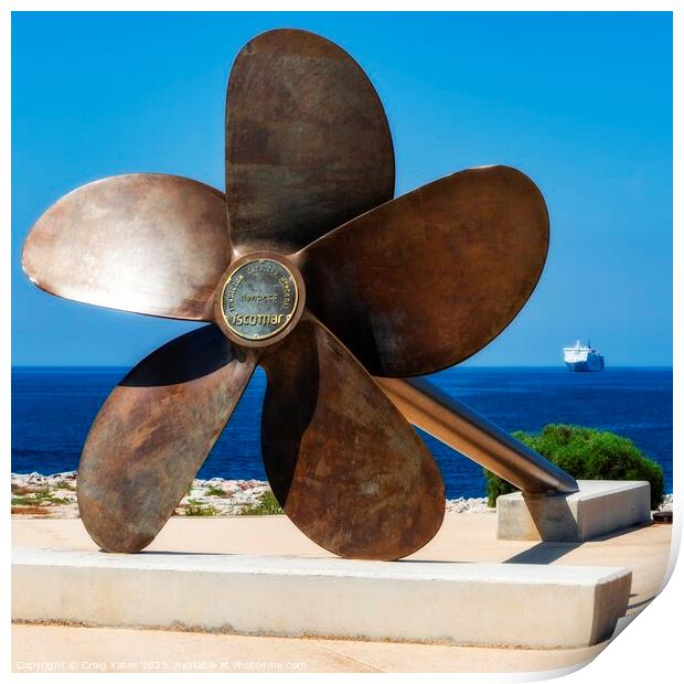 Iscomar Propeller Ciutadella Menorca Print by Craig Yates
