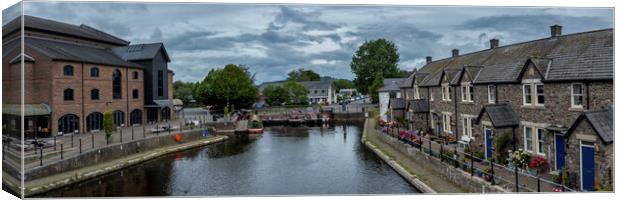 Brecon Canal Basin Panorama Canvas Print by Steve Purnell