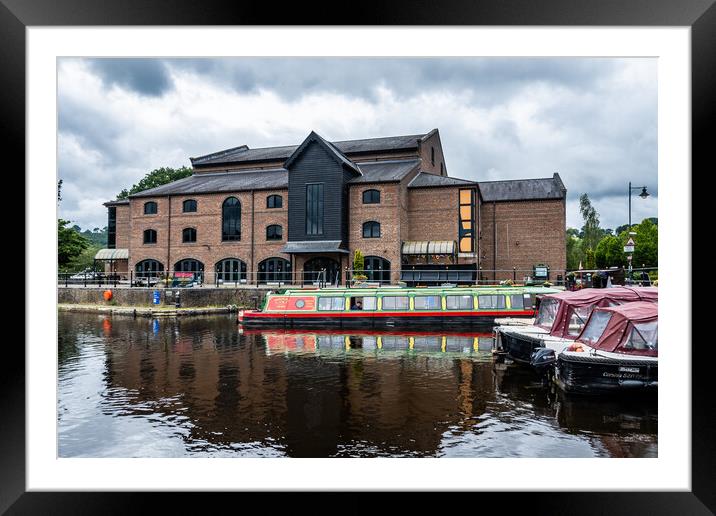 Reflections On The Brecon Canal Basin Framed Mounted Print by Steve Purnell
