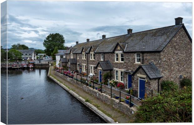 Brecon Canal Basin Cottages Canvas Print by Steve Purnell