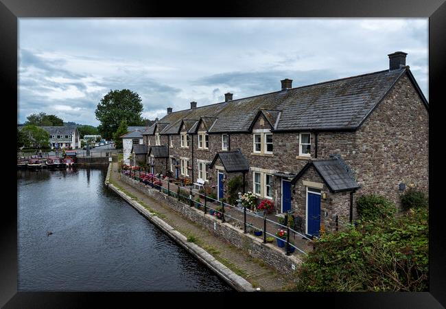 Brecon Canal Basin Cottages Framed Print by Steve Purnell