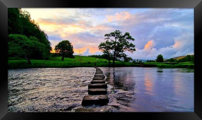 Whitewell Stepping Stones Framed Print by Michele Davis