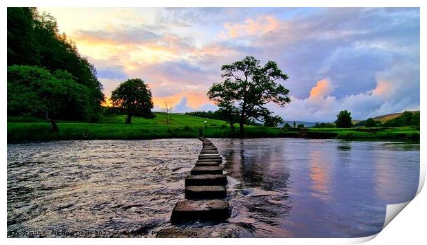 Whitewell Stepping Stones Print by Michele Davis