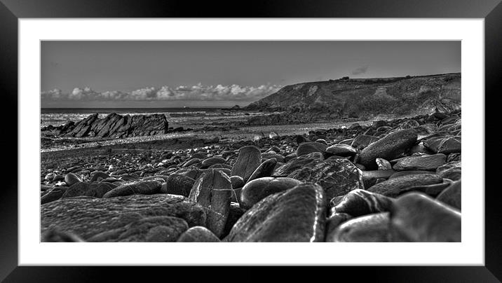 Mono Beach Framed Mounted Print by Andrew Driver