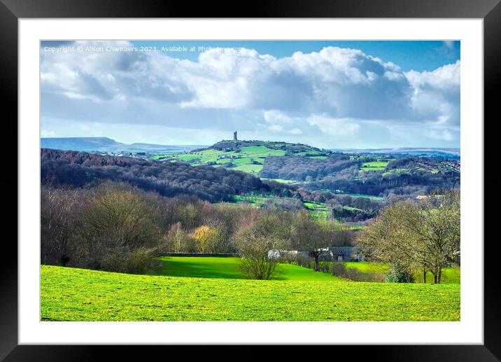 Castle Hill Huddersfield  Framed Mounted Print by Alison Chambers