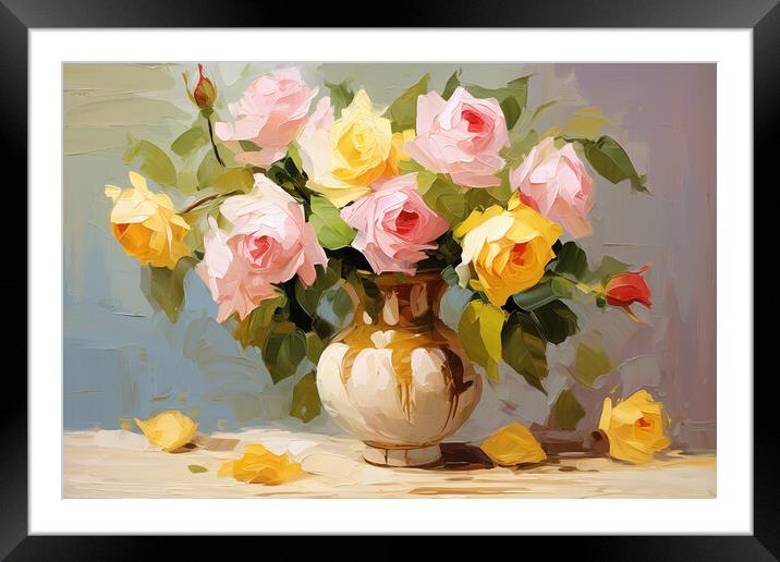 Flowers Painting  Framed Mounted Print by Picture Wizard