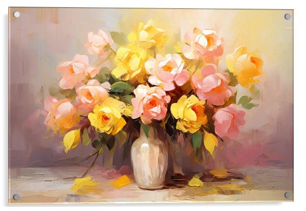 Flowers Painting  Acrylic by Picture Wizard