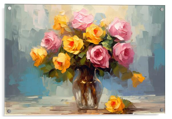 Flowers Painting  Acrylic by Picture Wizard
